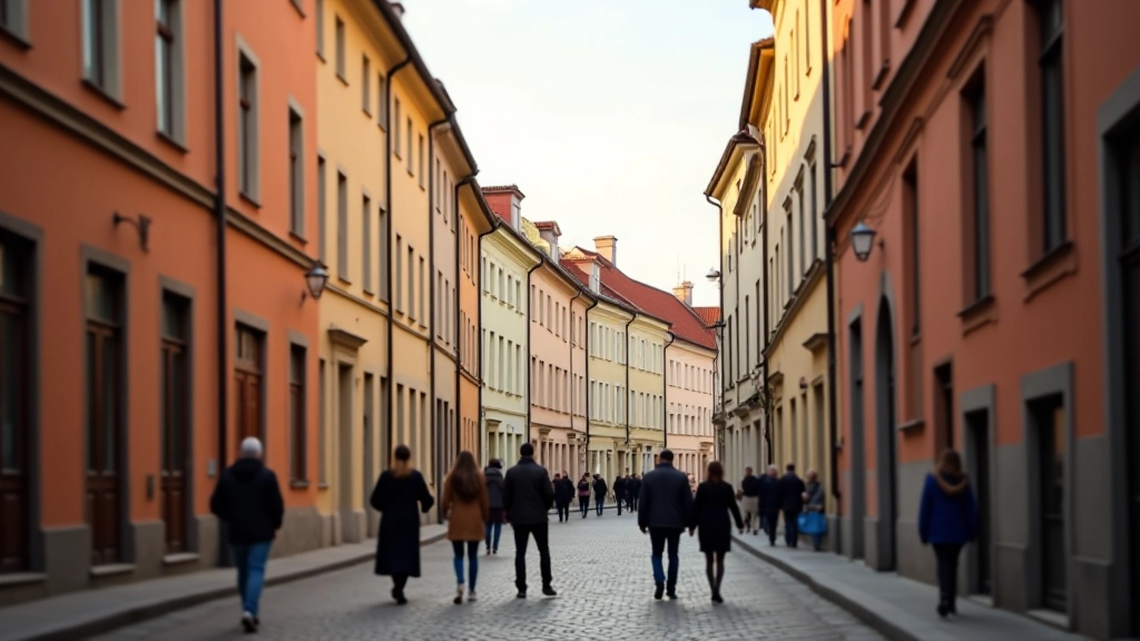 Vilniaus Pilies gatvės senieji pastatai, gražūs fasadai, tradicinė architektūra
